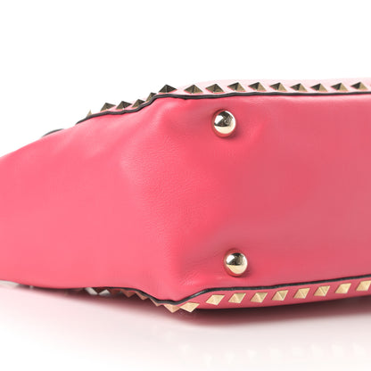 Valentino Garavani Vitello Small Rockstud Tote Deep Rose 9 of 15