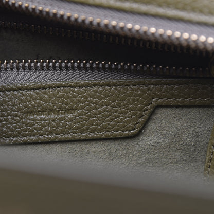 Celine Drummed Calfskin Micro Luggage Dark Olive 6 of 11