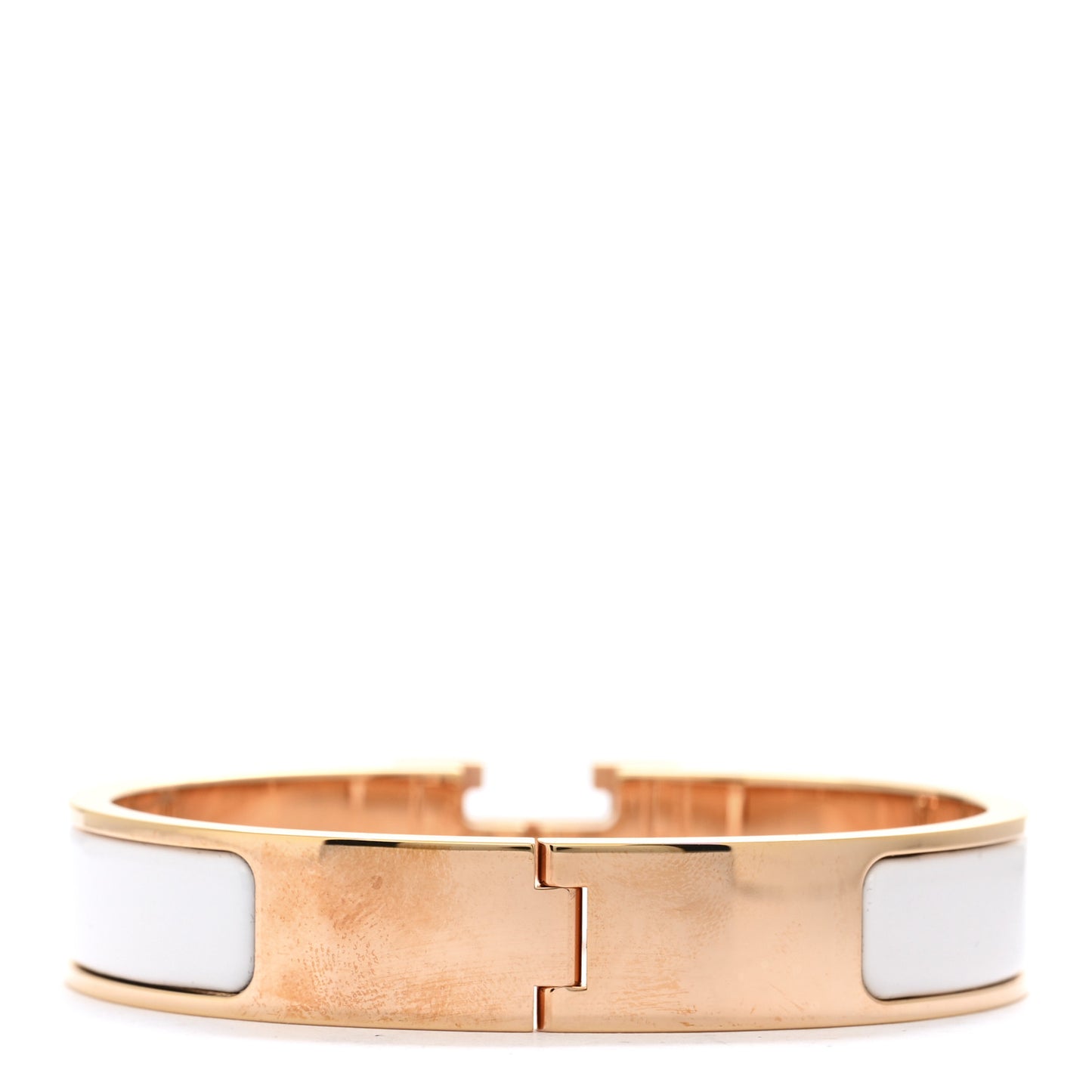 Enamel Narrow Clic Clac H Bracelet PM White
