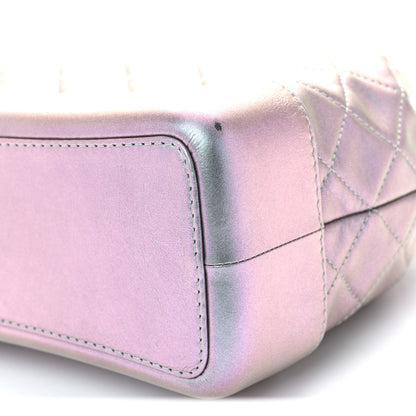 Chanel Iridescent Aged Calfskin Quilted Gabrielle Backpack Light Purple 10 of 11