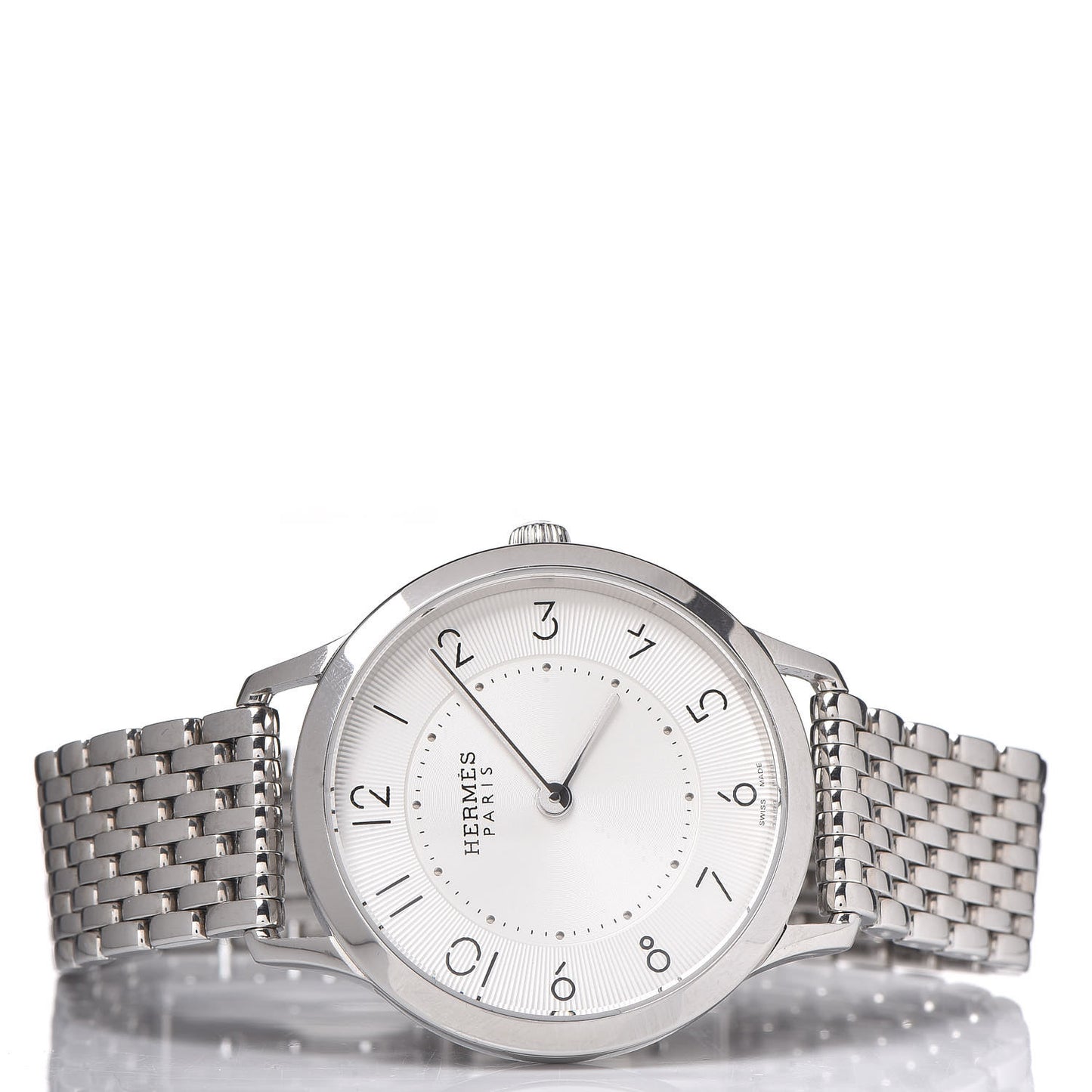 Stainless Steel 32mm Slim d'Hermes Quartz Watch Silver
