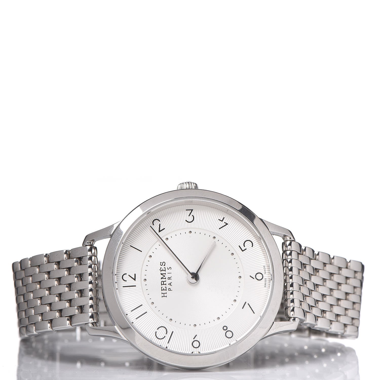 Hermes Stainless Steel 32mm Slim d'Hermes Quartz Watch Silver 3 of 7