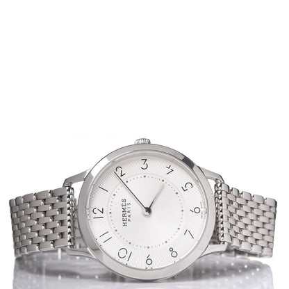 Hermes Stainless Steel 32mm Slim d'Hermes Quartz Watch Silver 3 of 7