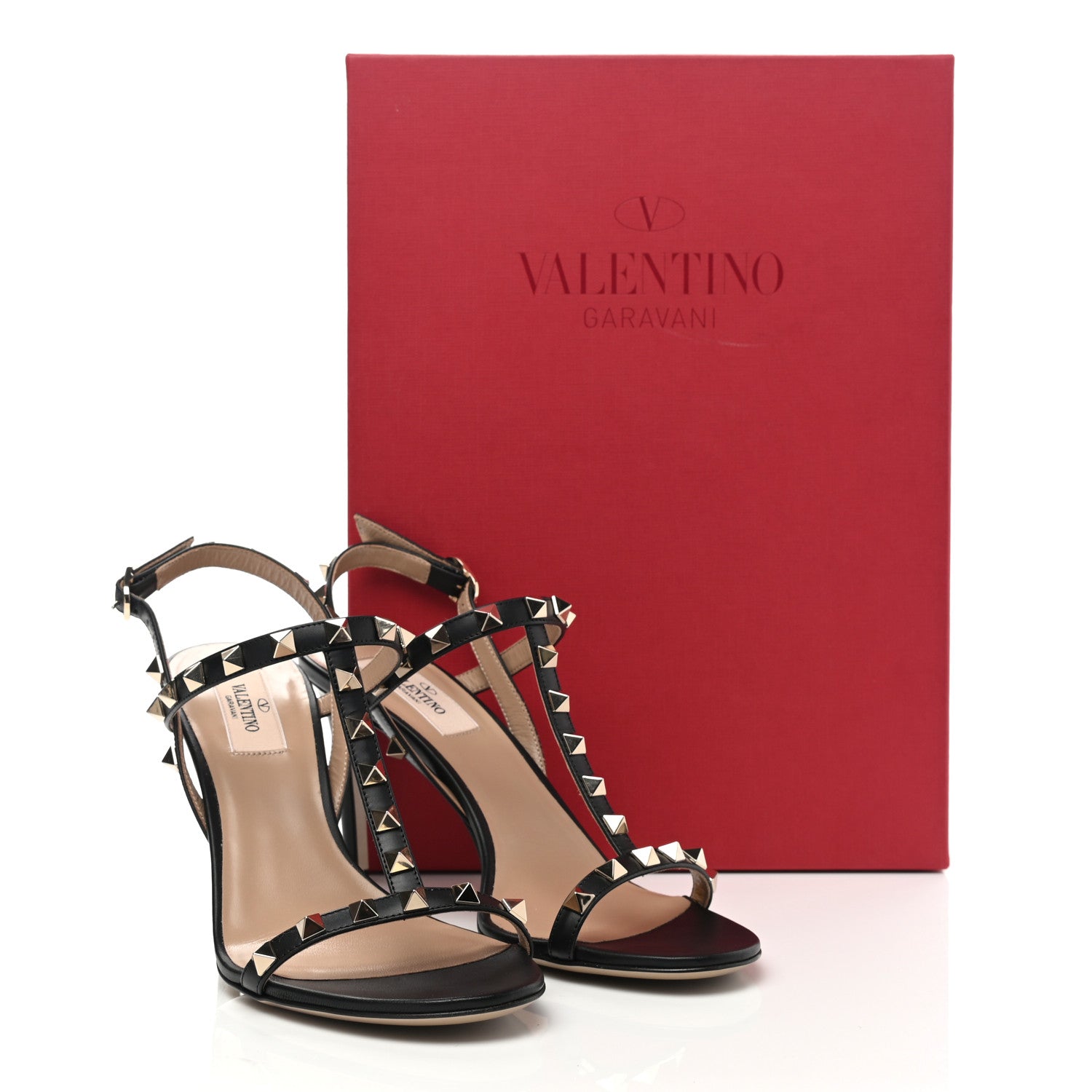 Valentino Garavani Nappa Rockstud T-Strap Slingback 85mm Sandals 37.5 Black 8 of 8