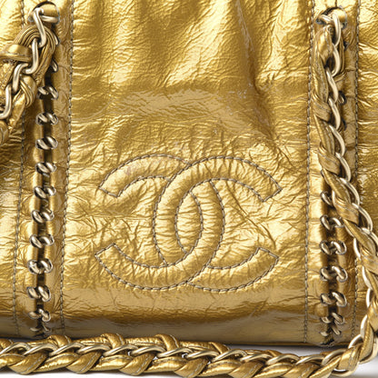 Chanel Crinkled Patent Modern Chain Tote Gold 12 of 12