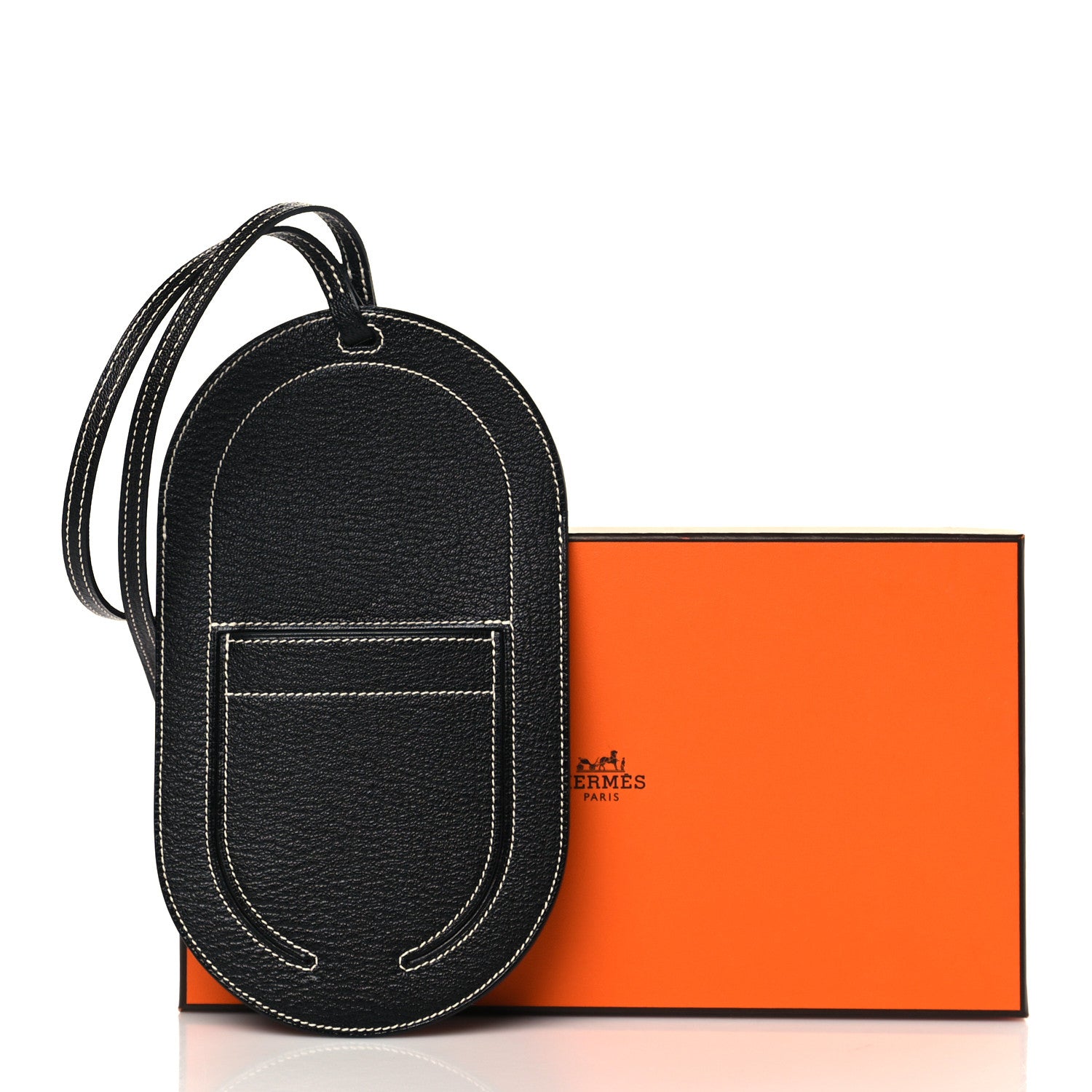 Hermes Chevre Mysore Verso In-The-Loop Phone To Go GM Case Black Havane 7 of 7