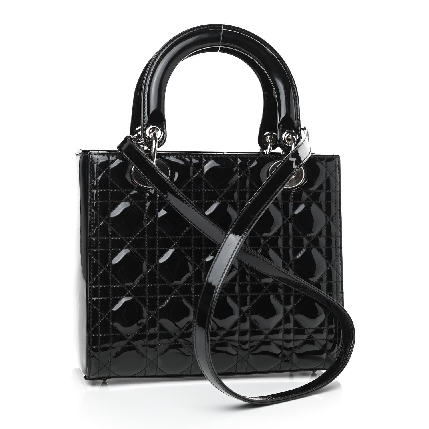 Christian Dior Patent Cannage Medium Lady Dior Black 3 of 9