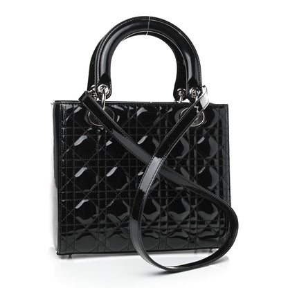 Christian Dior Patent Cannage Medium Lady Dior Black 3 of 9
