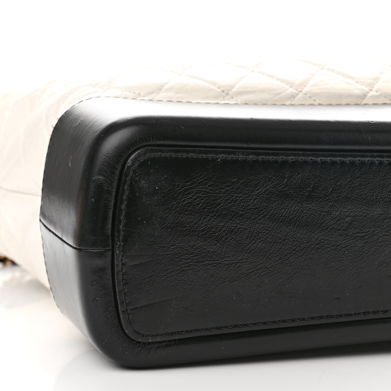 Chanel Aged Calfskin Quilted Maxi Gabrielle Hobo White Black 9 of 10