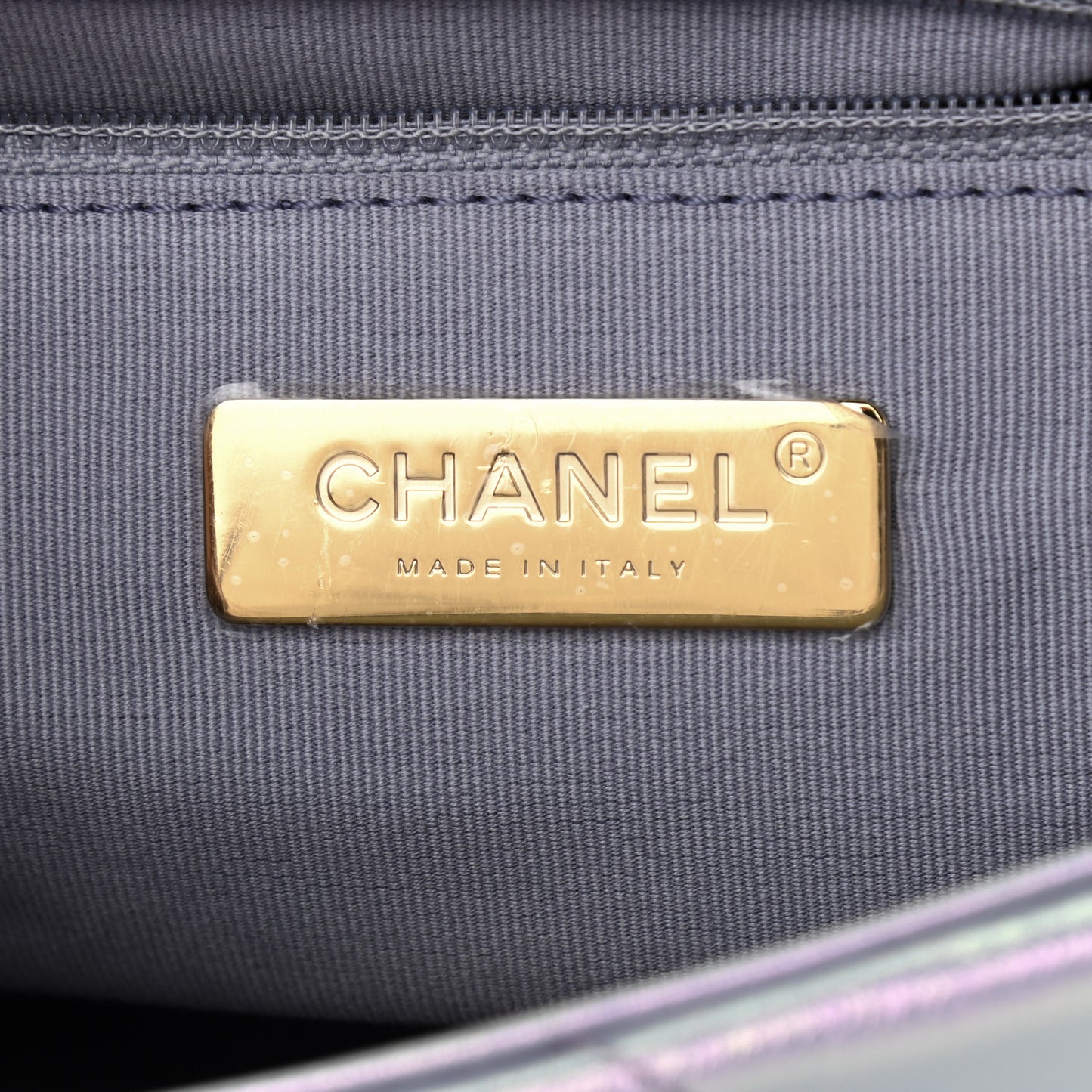 Iridescent Calfskin Quilted Medium Chanel 19 Flap Light Purple Blue