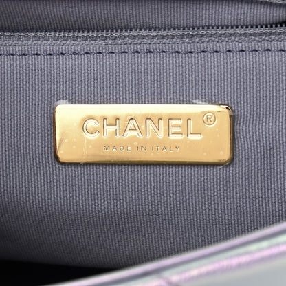 Chanel Iridescent Calfskin Quilted Medium Chanel 19 Flap Light Purple Blue 6 of 9