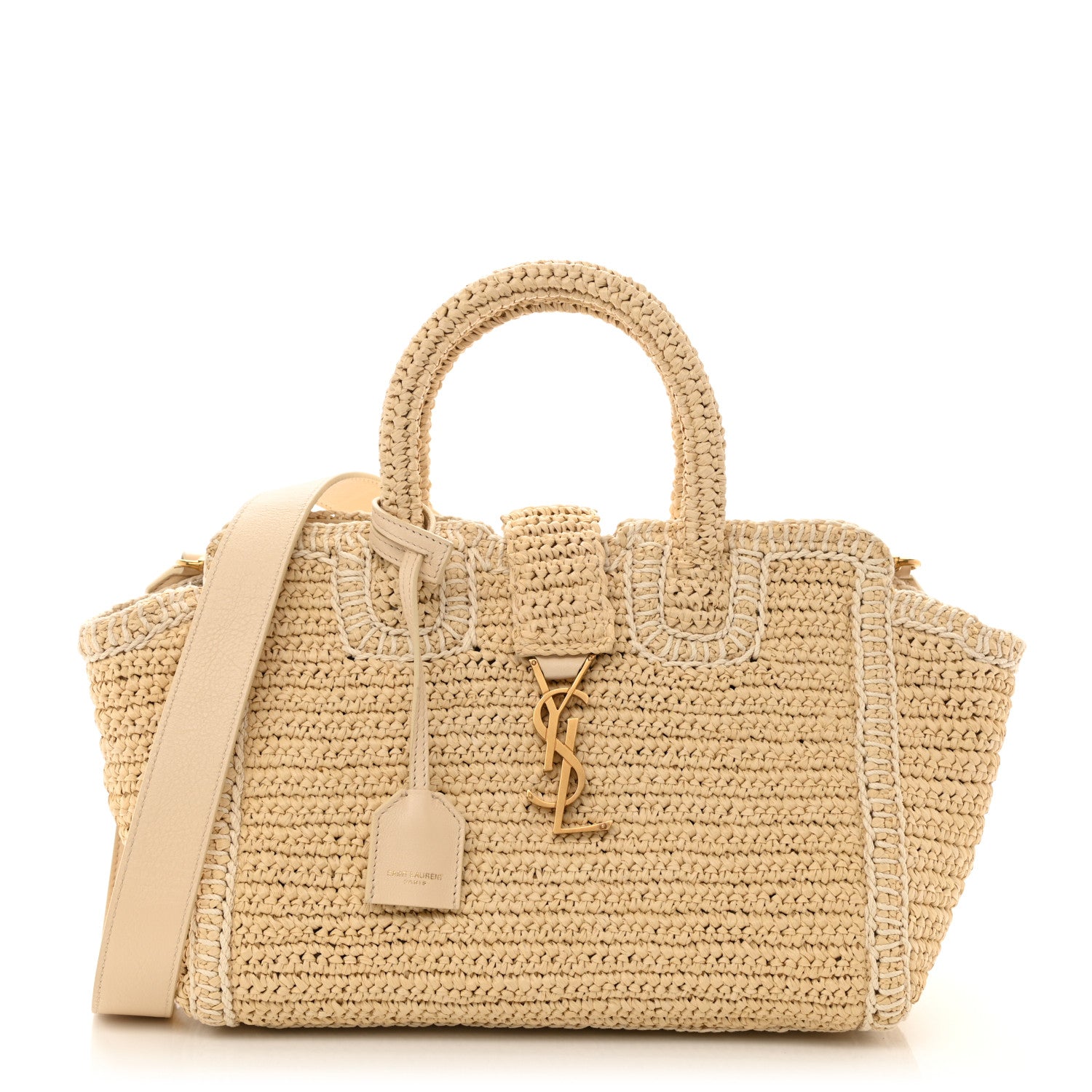 Saint Laurent Raffia Baby Monogram Downtown Cabas Naturale 1 of 12