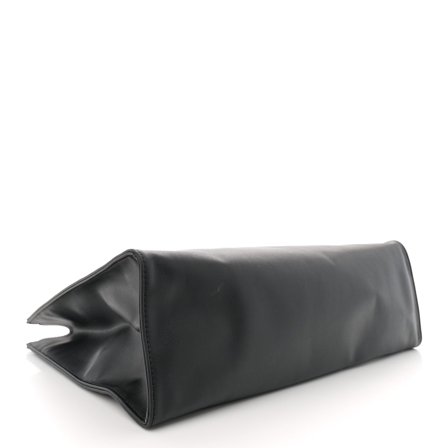 Vegan Leather Medium Shopping Bag Black