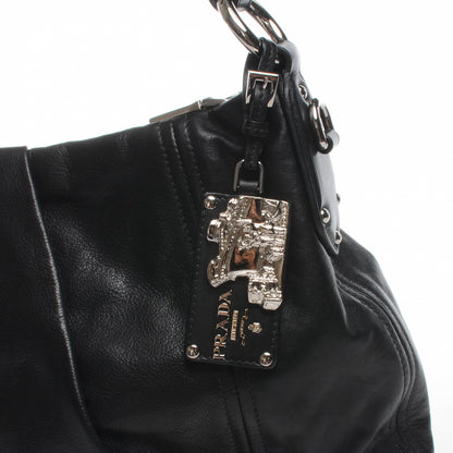 Prada Soft Calf Pleated Hobo Nero Black 4 of 10
