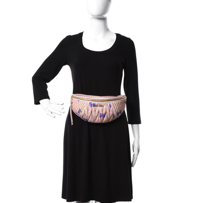 Miu Miu Faille Matelasse Flower Print Belt Bag Cipria Viola 2 of 7