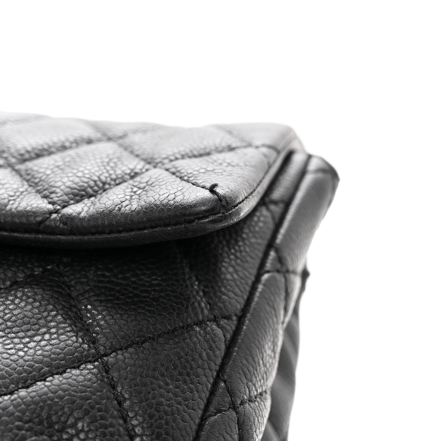 Chanel Washed Caviar Quilted Maxi Single Flap Black 11 of 11