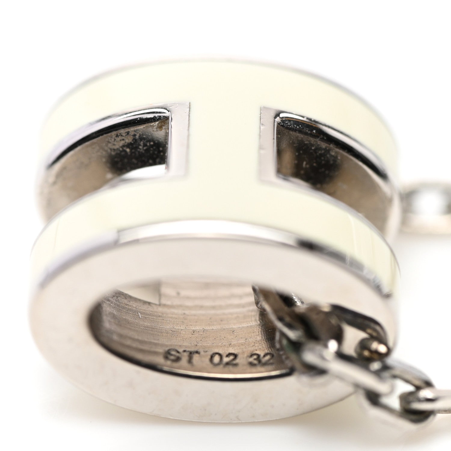 Hermes Lacquered Palladium Mini Pop H Pendant Necklace White 7 of 7