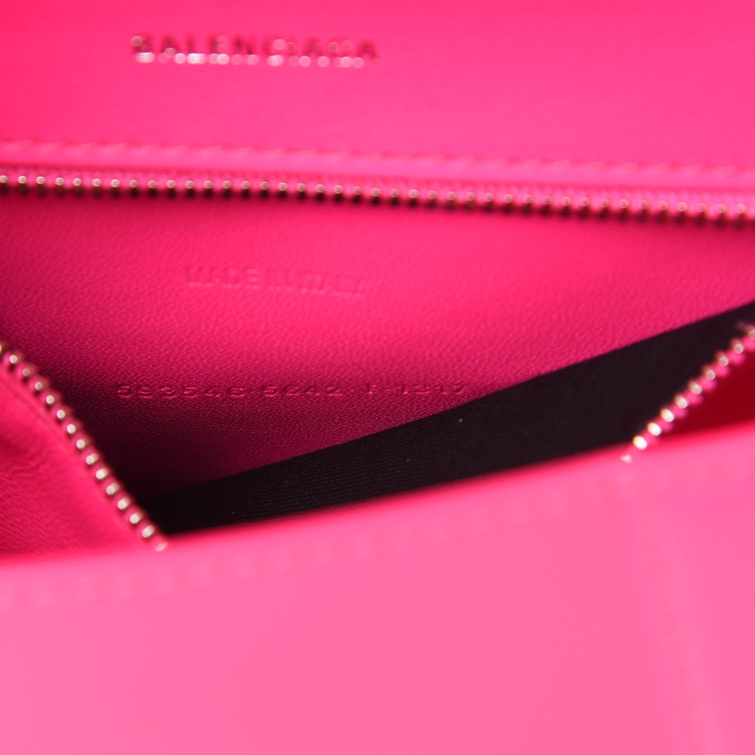 Balenciaga Shiny Box Calfskin Small Hourglass Top Handle Bag Hot Pink 9 of 13