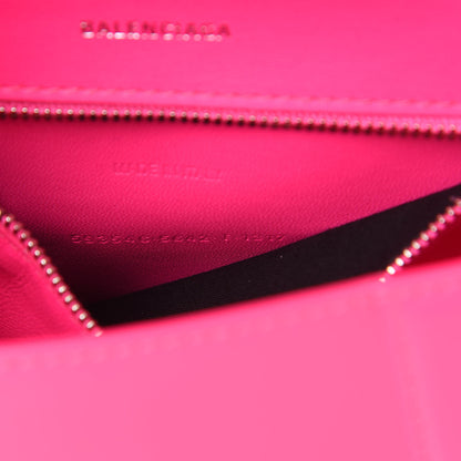 Balenciaga Shiny Box Calfskin Small Hourglass Top Handle Bag Hot Pink 9 of 13