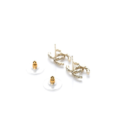 Chanel Crystal Twisted CC Earrings Gold 3 of 5