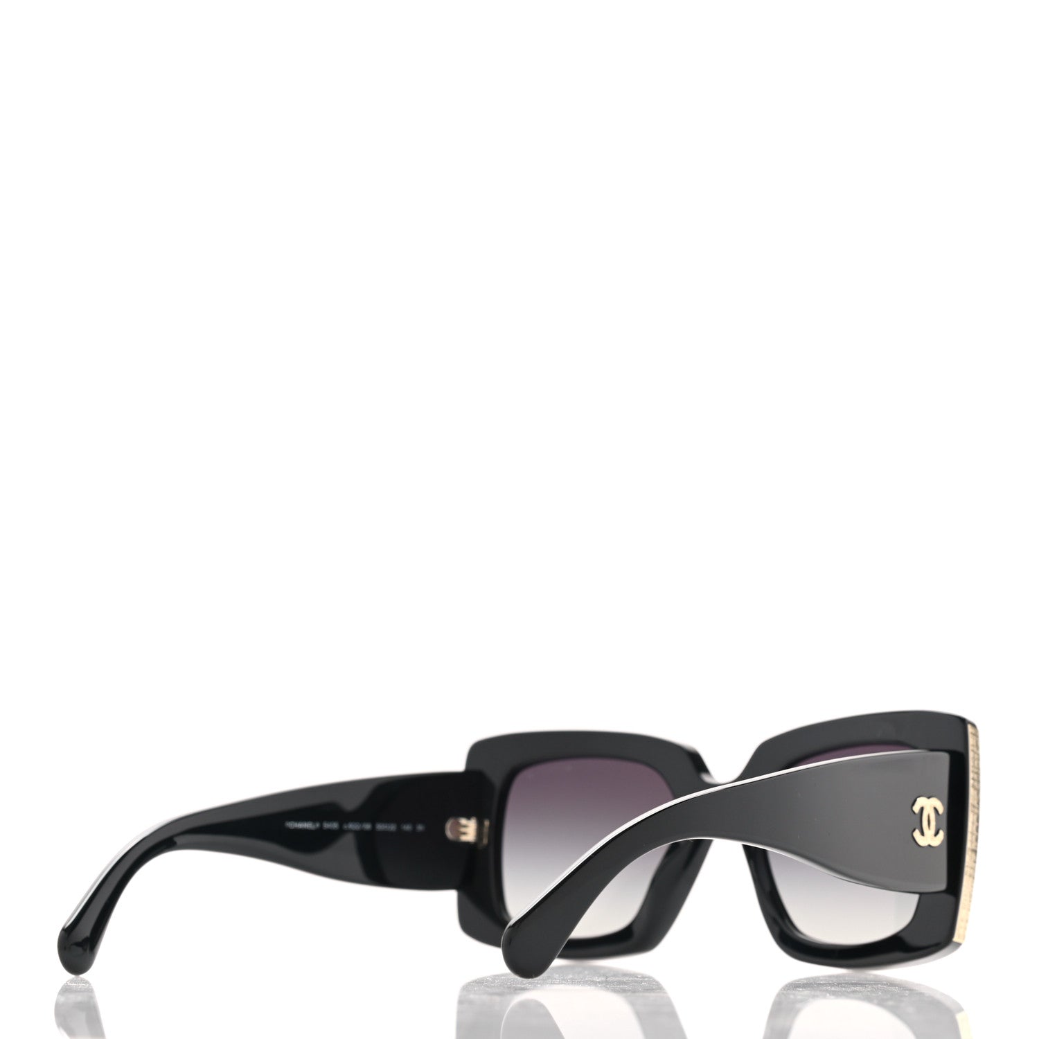 Chanel Acetate Rectangle Sunglasses 5435 Black 4 of 8