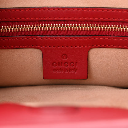 Gucci Nappa Bamboo Web Medium Nymphaea Top Handle Bag Hibiscus Red 7 of 19