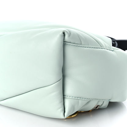 Off-White Calfskin Puffy Pump Pouch Crossbody Bag Green 9 of 9