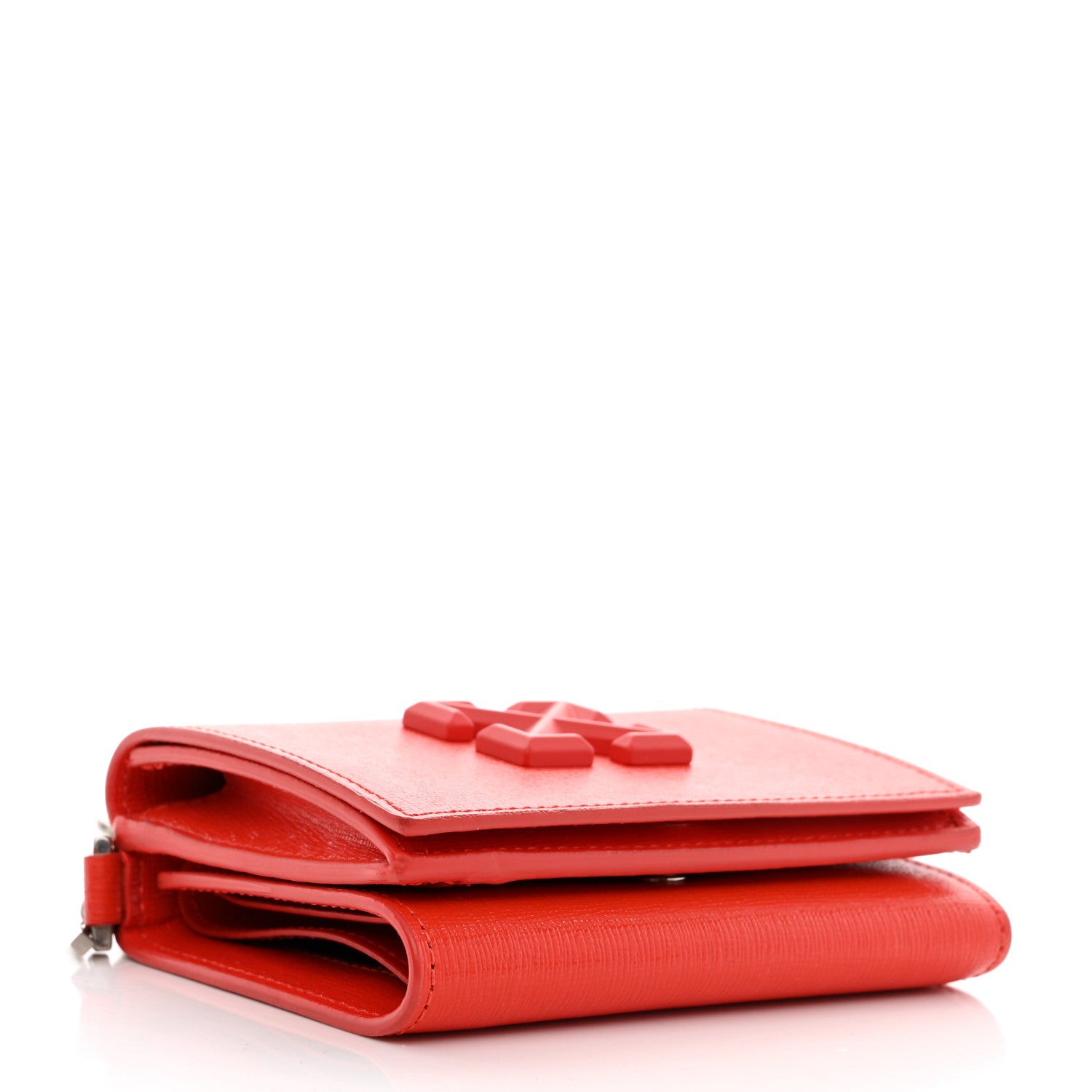 Off-White Saffiano Jitney Crossbody Wallet Red 4 of 10
