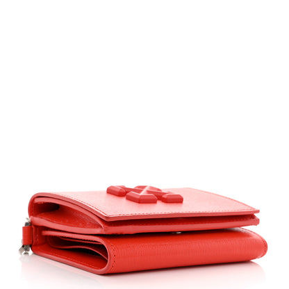 Off-White Saffiano Jitney Crossbody Wallet Red 4 of 10