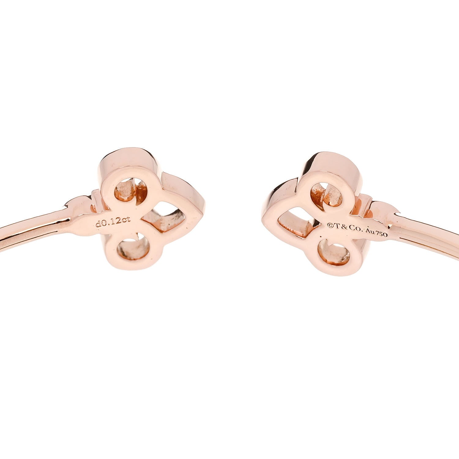 Tiffany 18K Rose Gold Diamond Fleur De Lis Wire Bracelet 3 of 3