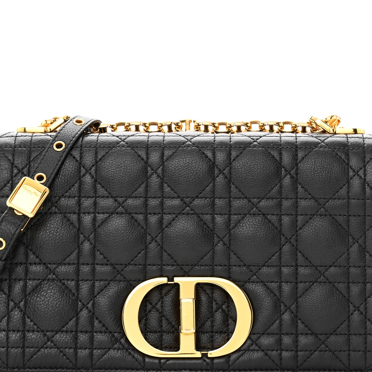Christian Dior Calfskin Cannage Medium Caro Bag Black 8 of 21
