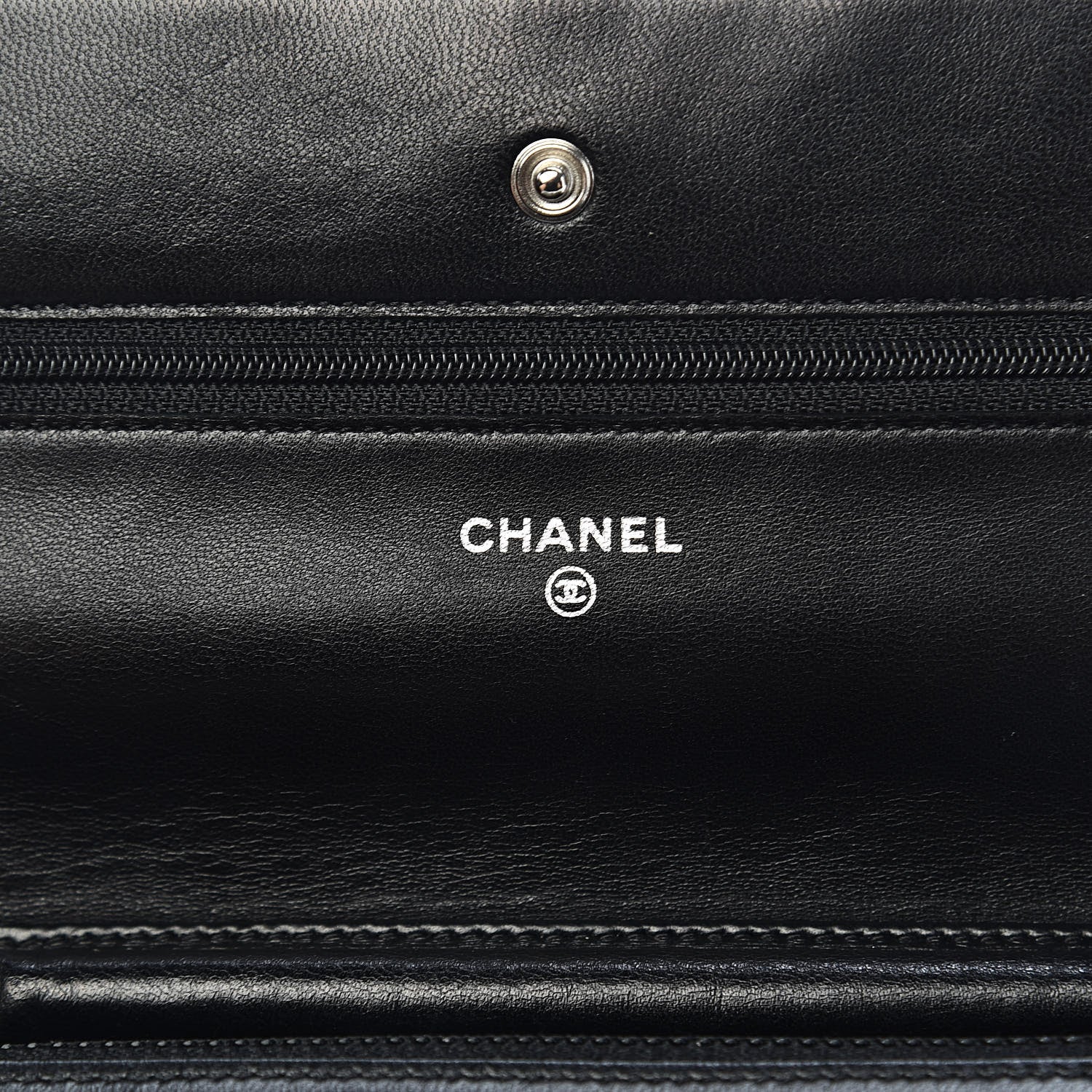 Chanel Lambskin Quilted Wallet On Chain WOC Black 6 of 12