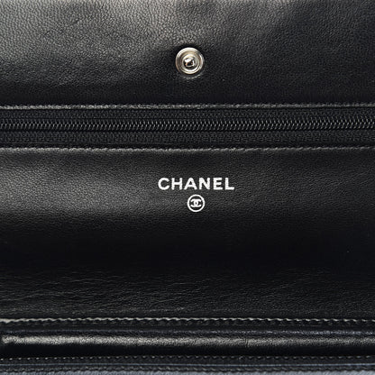 Chanel Lambskin Quilted Wallet On Chain WOC Black 6 of 12