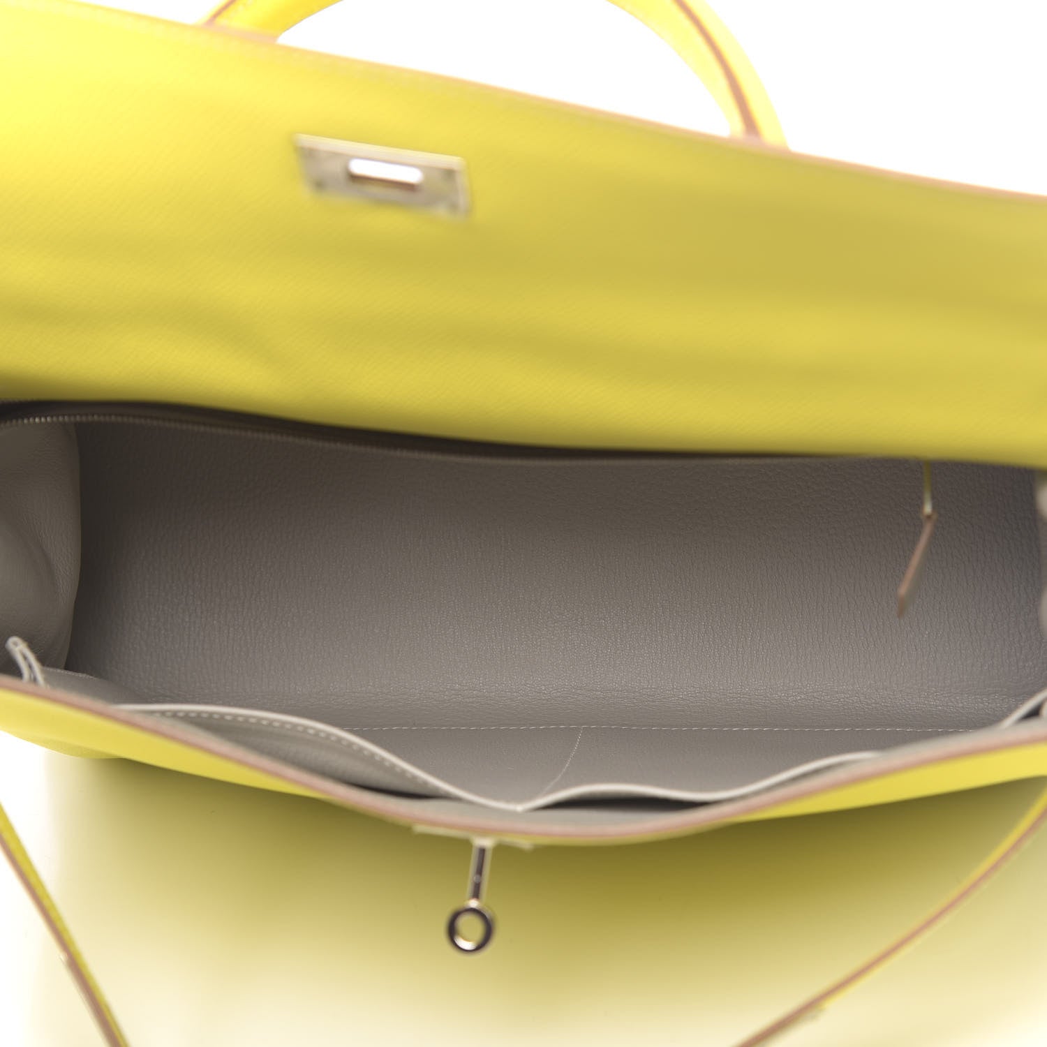 Hermes Epsom Candy Kelly Retourne 35 Lime Gris Perle 7 of 42