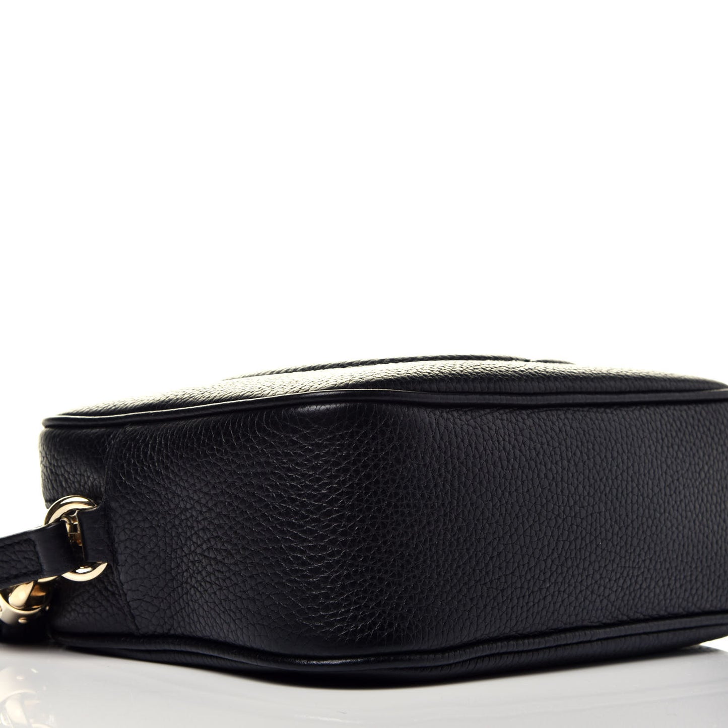 Pebbled Calfskin Small Soho Disco Bag Black