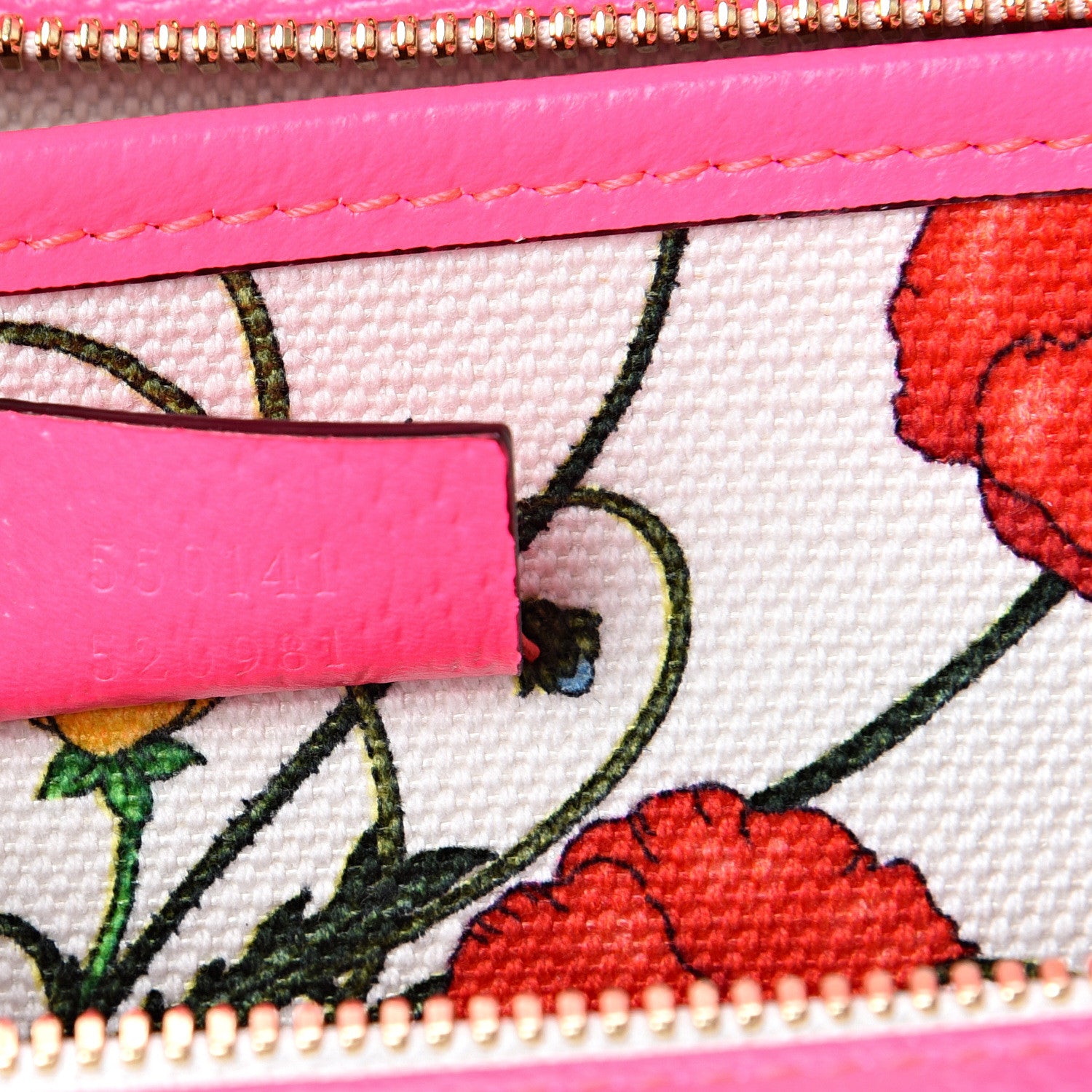Gucci Canvas Medium Flora Tote Fuchsia 6 of 9