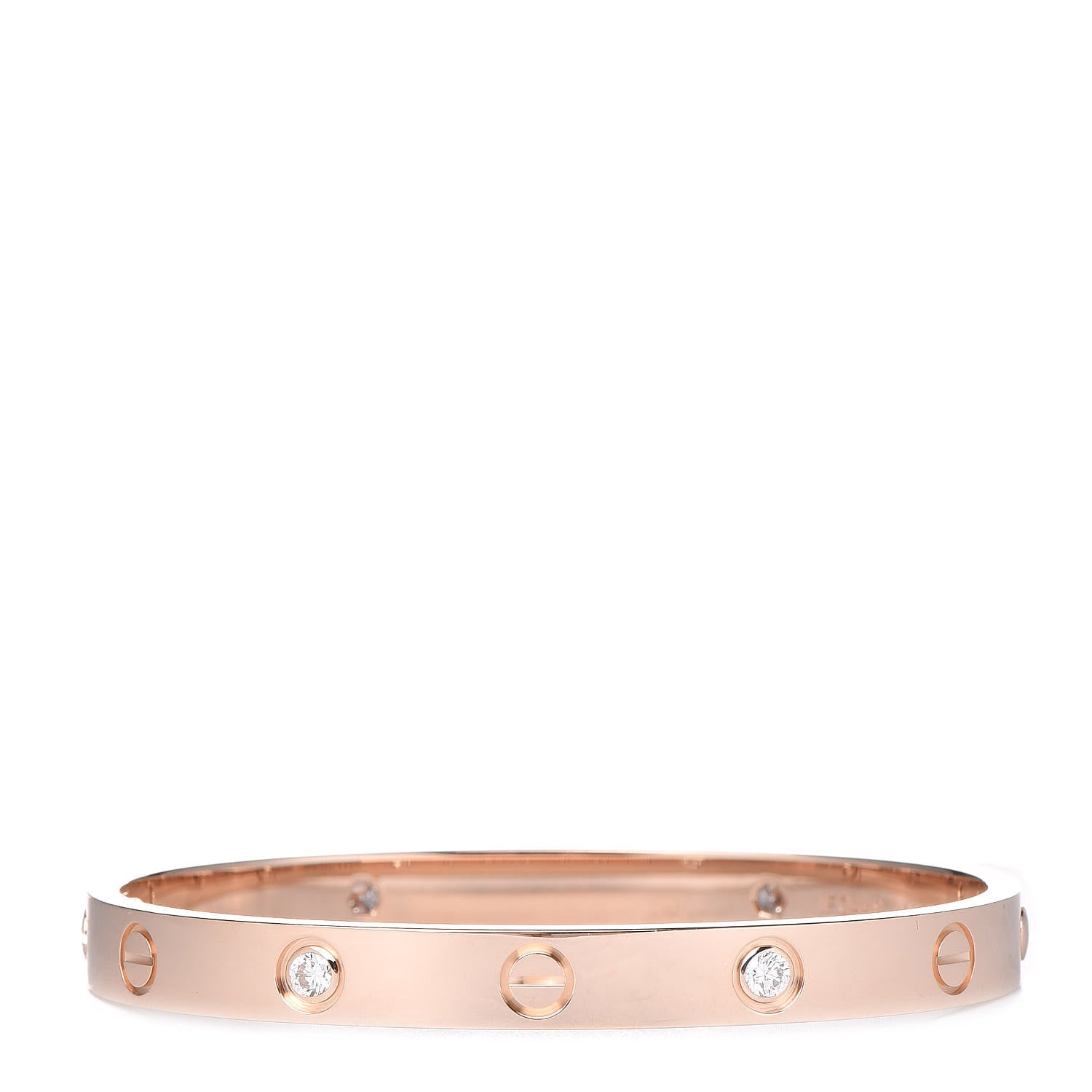 Cartier 18K Pink Gold 4 Diamond LOVE Bracelet 16 1 of 7