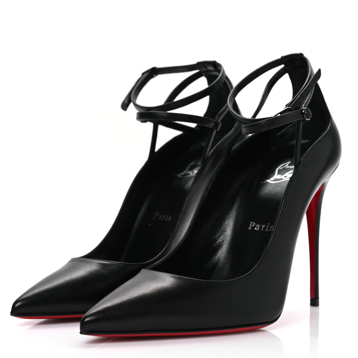Christian Louboutin Nappa Conclusive 100 Ankle Strap Pumps 39 Black 4 of 9