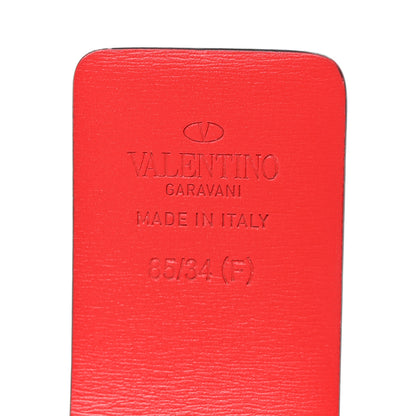 Valentino Garavani Glossy Calfskin VLogo Reversible 40mm Belt 85 34 Black Rouge Pur 5 of 8