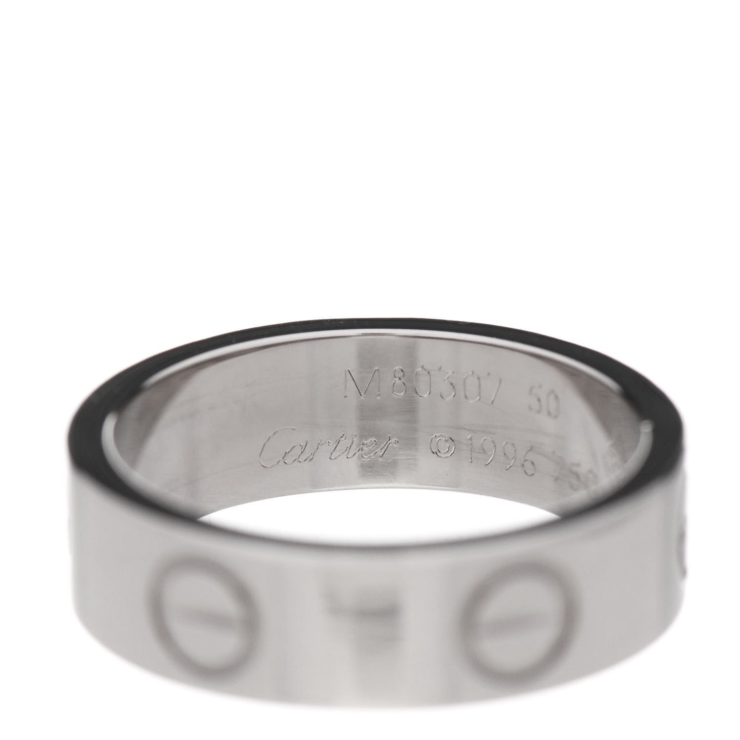 18K White Gold 5.5mm LOVE Ring 50 5.25