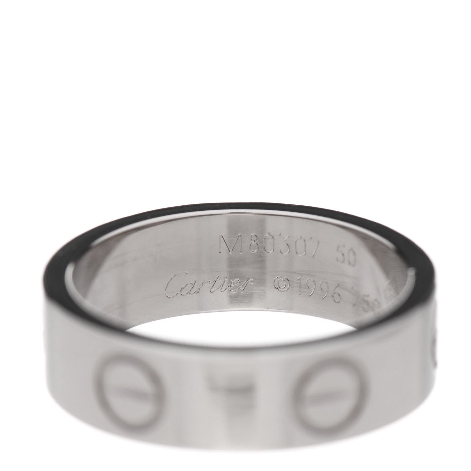 Cartier 18K White Gold 5.5mm LOVE Ring 50 5.25 3 of 4