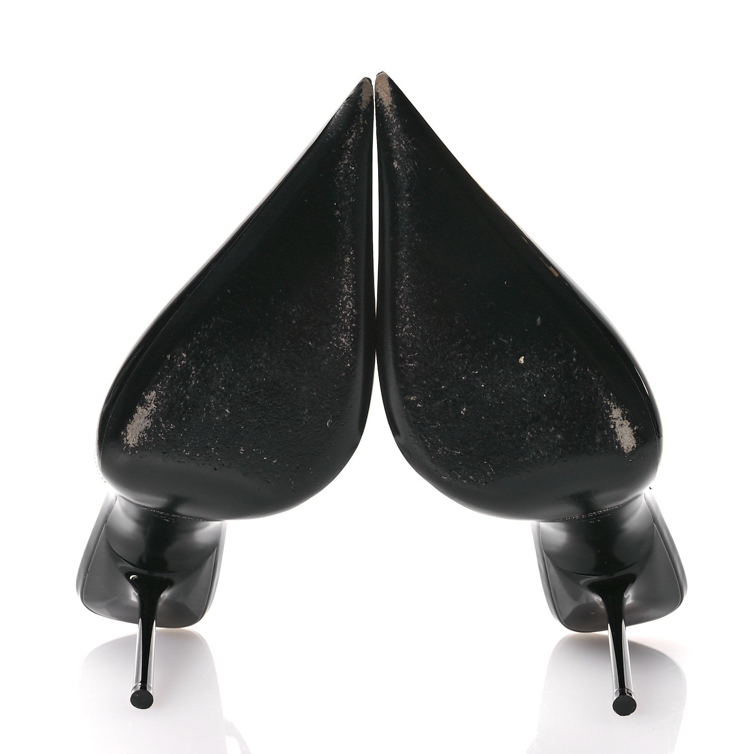 Saint Laurent Patent Calfskin Kiss 105 Slingback Pumps 41 Black 6 of 9