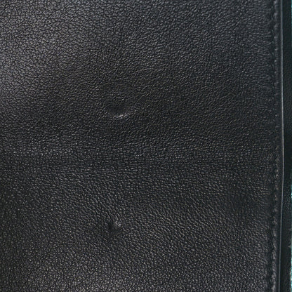 Balenciaga Metallic Goatskin Logo Mini Everyday Wallet Turquoise Black 8 of 9