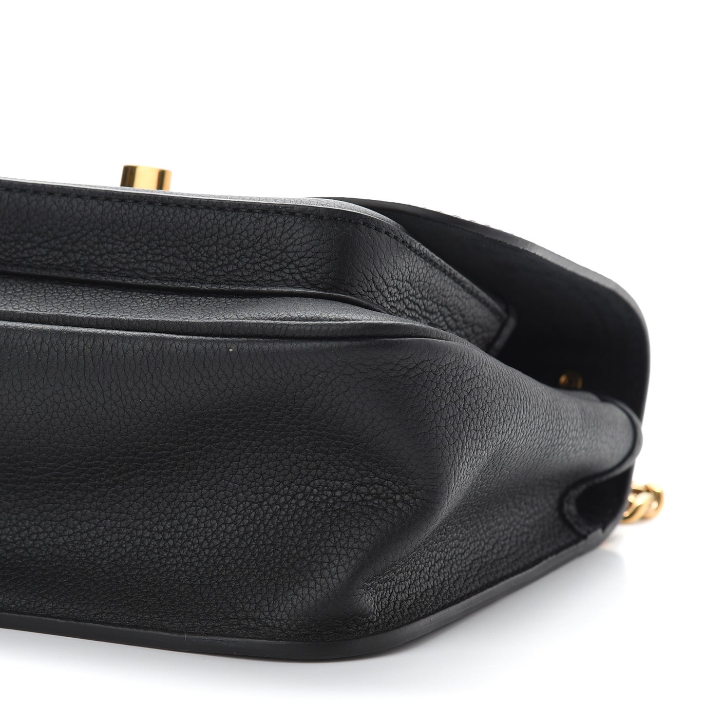 Grained Calfskin Lockme Chain Bag Black