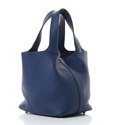 Hermes Taurillon Maurice Picotin Lock 18 PM Bleu Saphir 3 of 11