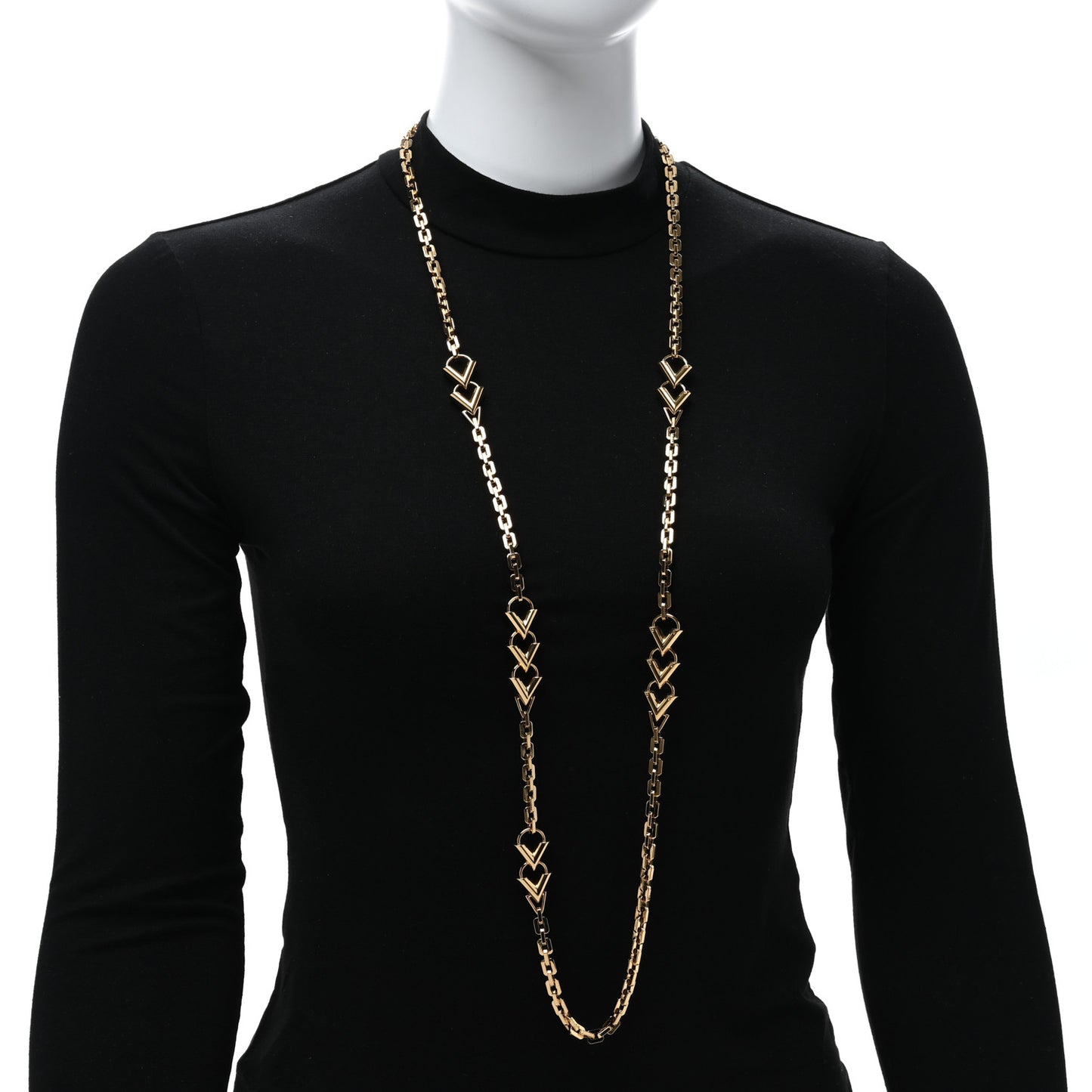 Essential V Chain Long Necklace Gold
