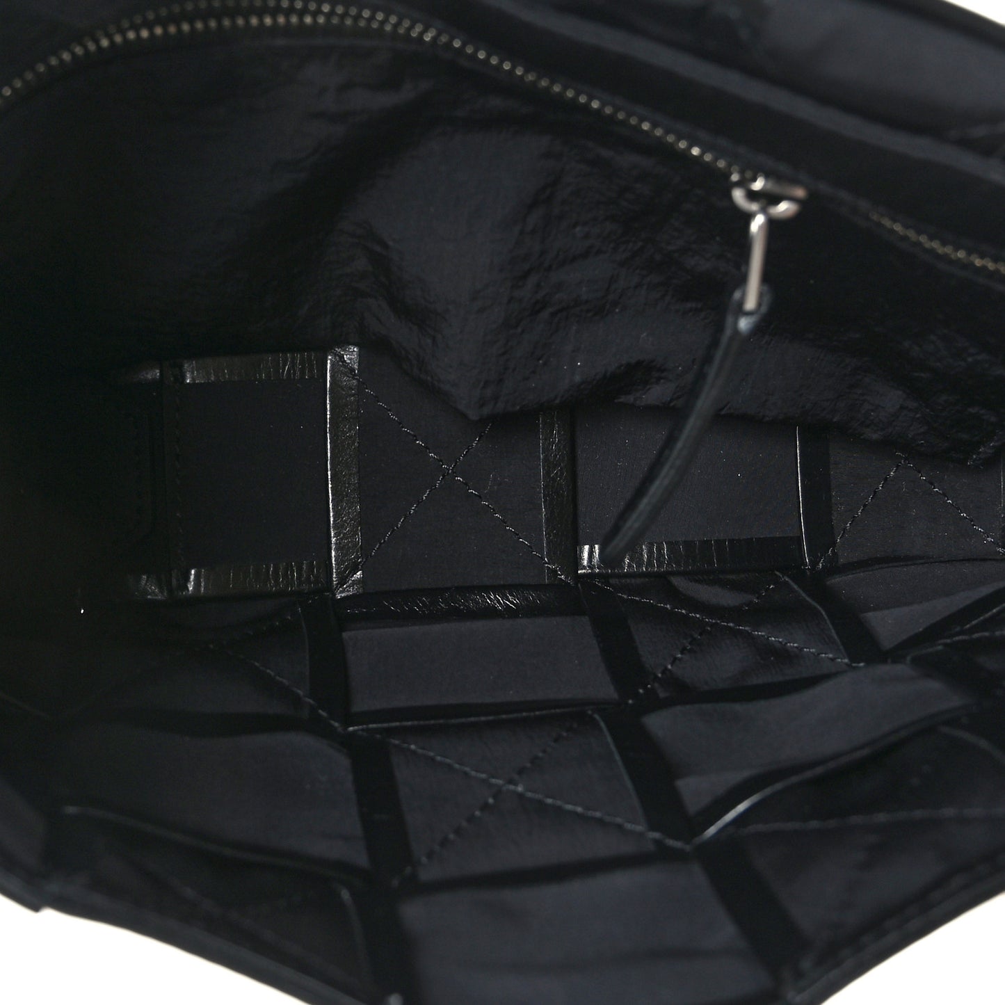 Paper Calfskin Maxi Intreccio Cassette Crossbody Bag Black