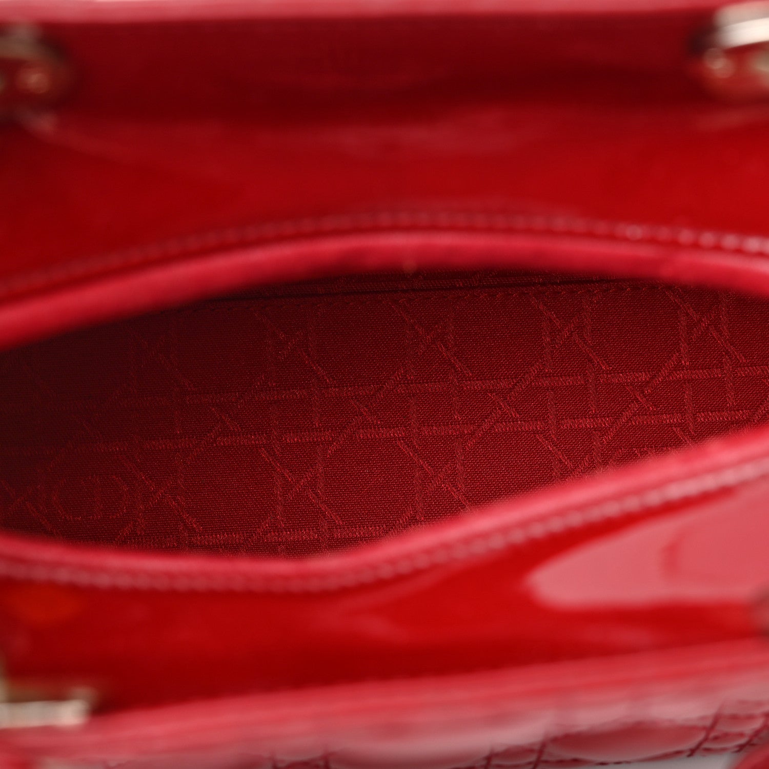 Christian Dior Patent Cannage Medium Lady Dior Red 5 of 10