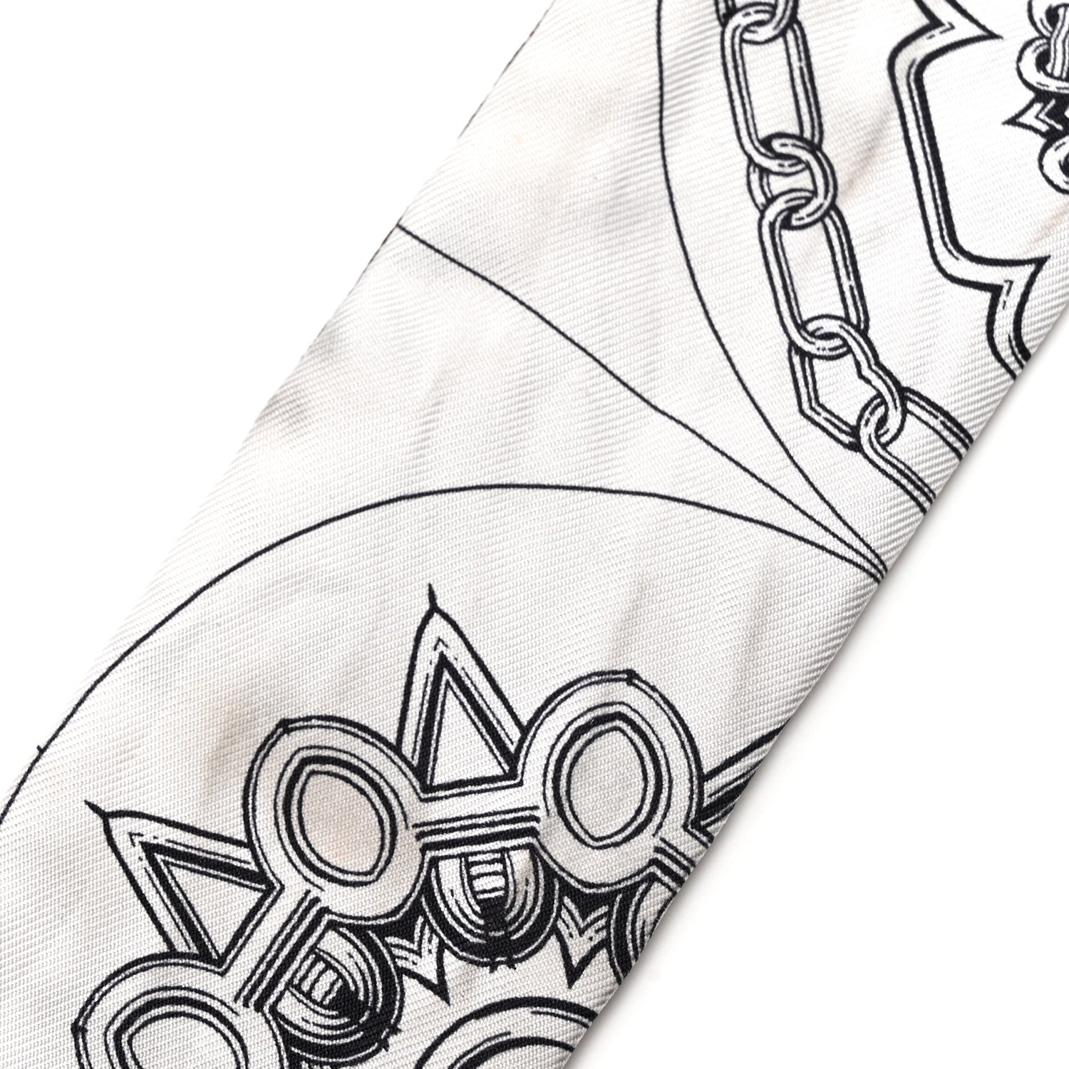 Hermes Silk Effet Kaleidoscope Twilly White Anthracite Marron 6 of 7