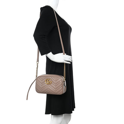 Gucci Calfskin Matelasse Small GG Marmont Chain Shoulder Bag Porcelain Rose 2 of 15